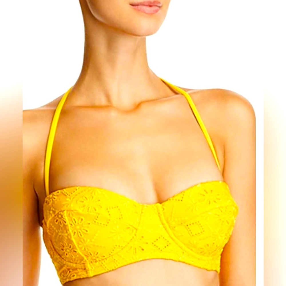 Kate Spade ♠️ New York
Halter Embroidered Swim Top Separates in Yellow Size M